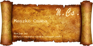 Meszko Csaba névjegykártya